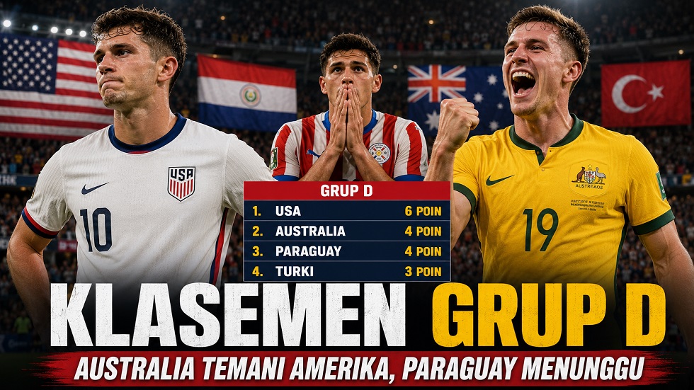 Klasemen Grup D di Piala Dunia 2026.