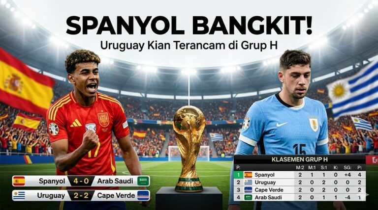 Klasemen Piala Dunia 2026: Spanyol Bangkit dan Memimpin Grup H.
