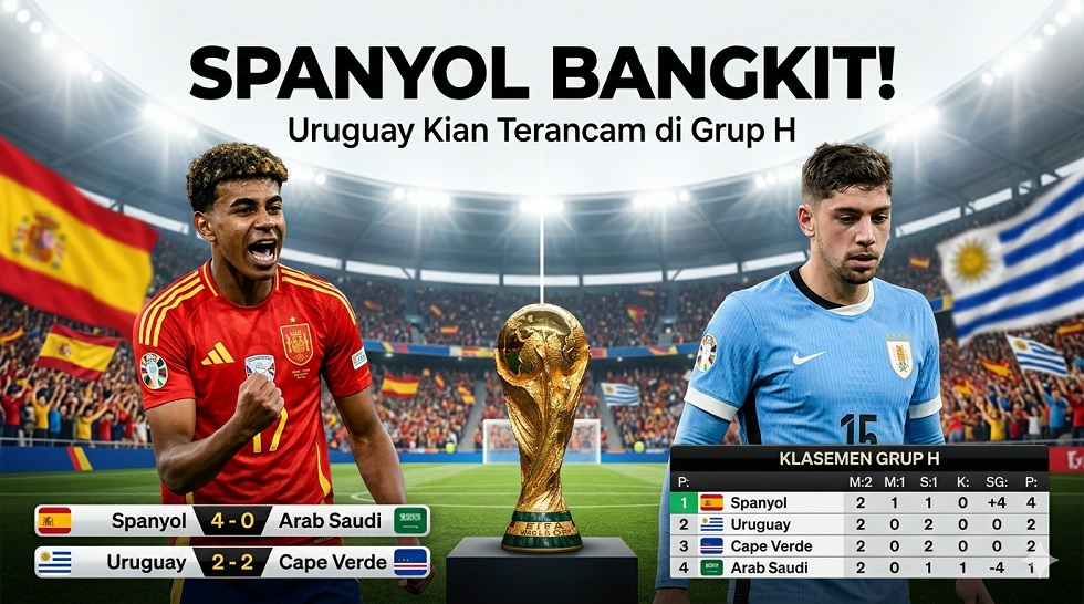 Klasemen Piala Dunia 2026: Spanyol Bangkit dan Memimpin Grup H.