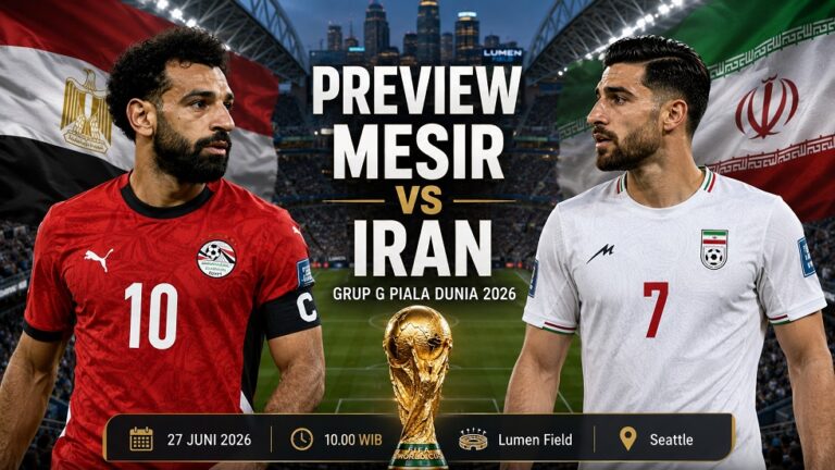 Preveiw Mesir vs Iran di Piala Dunia 2026.