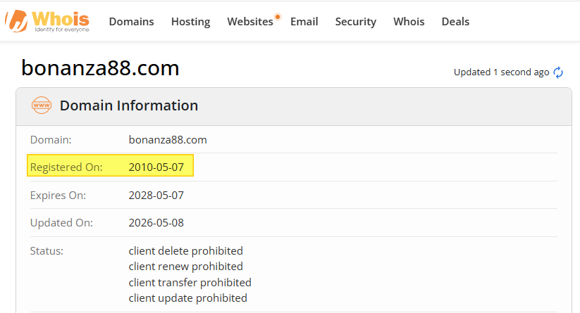 whois bonanza88.com
