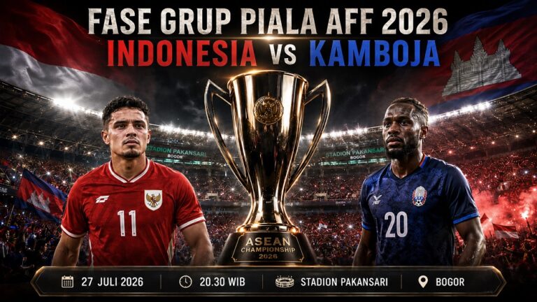Preview Indonesia vs Kamboja pada pertandingan fase grup Piala AFF 2026.