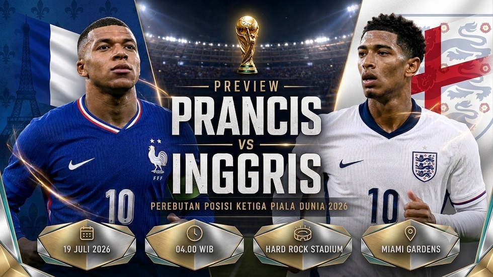 Preview Prancis vs Inggris pada laga perebutan posisi ketiga Piala Dunia 2026.