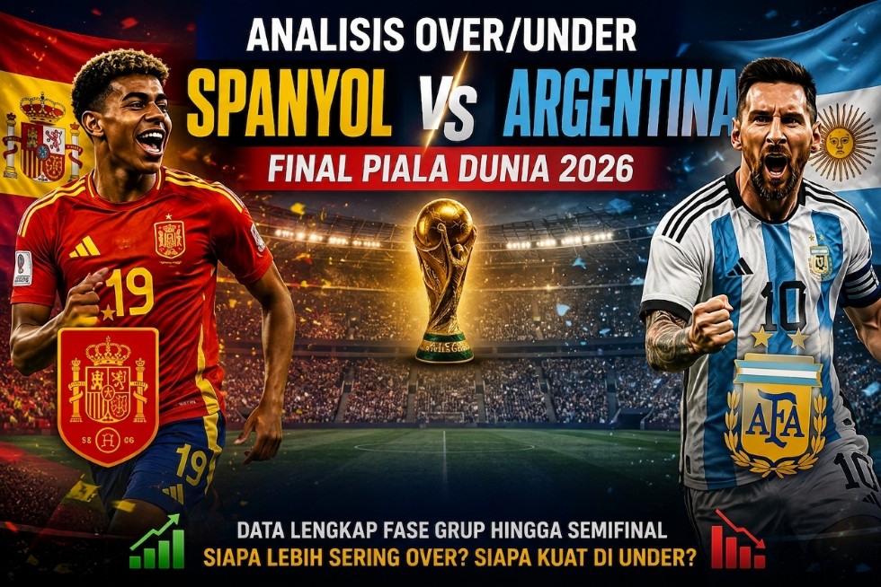 Data statistik over under Spanyol vs Argentina di final Piala Dunia 2026.